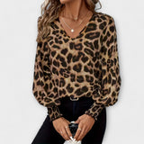 Joana Bluza s leopard uzorkom i voluminoznim rukavima