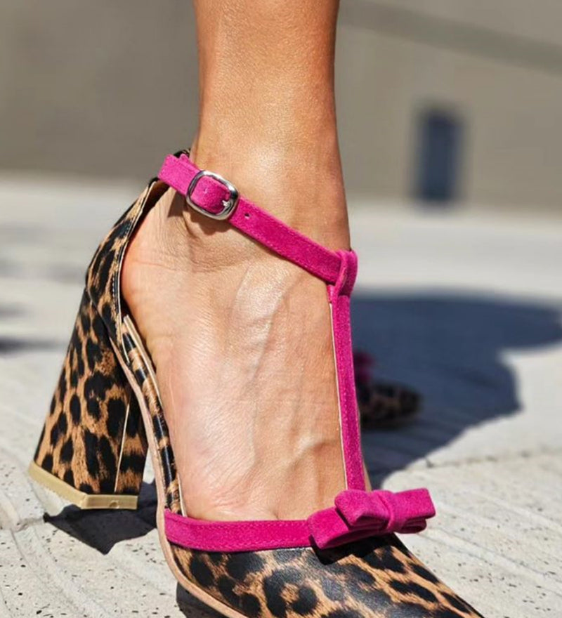 Leontina | Zelene sandale s leopard uzorkom i šarenim detaljima