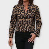 Kat | Casual Leopard Bluza s leopard uzorkom i V izrezom
