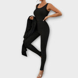 Klementina – Elegantni Rebrasti Set s Kardiganom