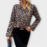 Kat | Casual Leopard Bluza s leopard uzorkom i V izrezom